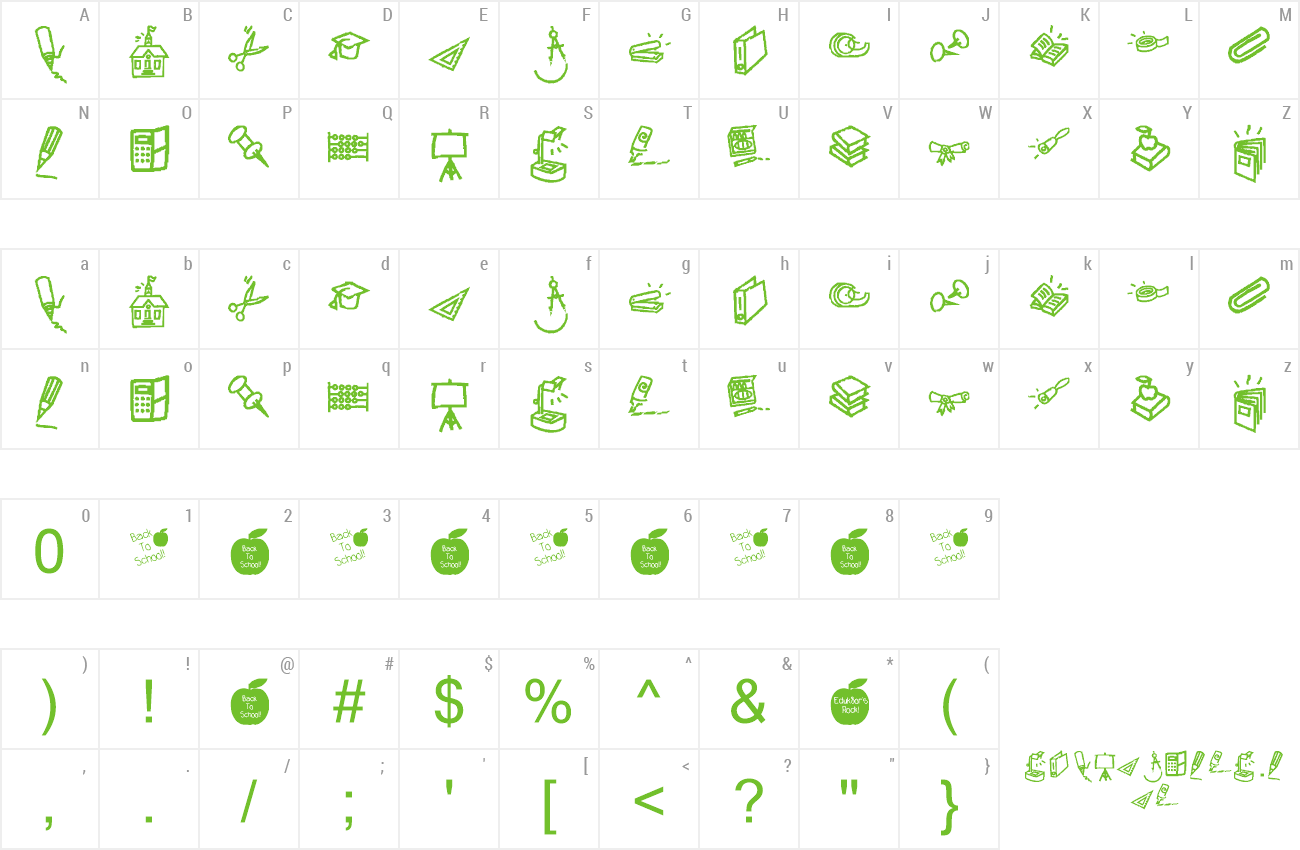 Font KR Back To School Dings preview